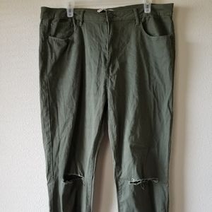 Green skinny jeans